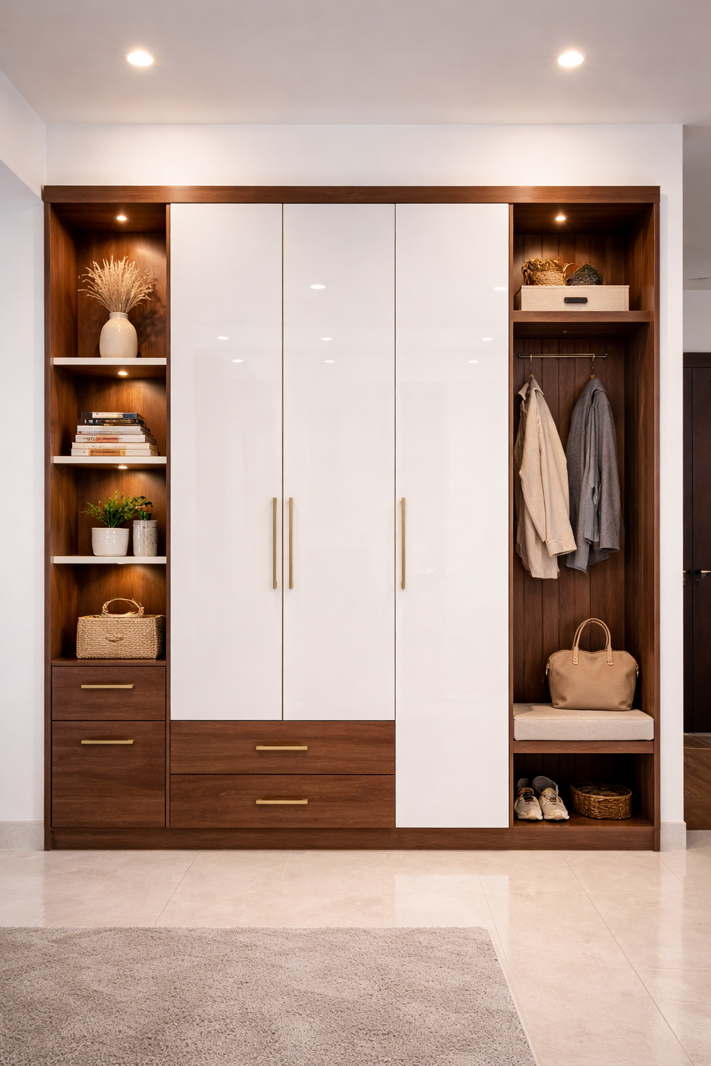 Contemporary wardrobe in modern bedroom